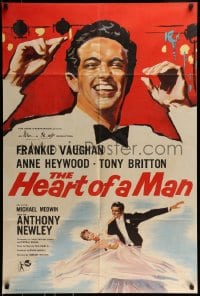 9p403 HEART OF A MAN English 1sh 1959 great artwork of Frankie Vaughan & Anne Heywood!
