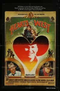 9p404 HEARTS OF THE WEST style A 1sh 1975 art of Hollywood cowboy Jeff Bridges by Richard Hess!