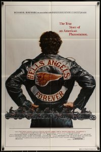 9p413 HELL'S ANGELS FOREVER 1sh 1983 cool art of biker gang on motorcycles by Charles Lilly!