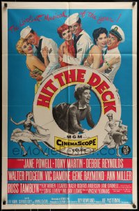 9p422 HIT THE DECK 1sh 1955 Debbie Reynolds, Jane Powell, Tony Martin, Walter Pidgeon, Ann Miller
