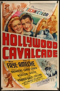 9p423 HOLLYWOOD CAVALCADE style A 1sh 1939 stone litho of Alice Faye, Don Ameche & many top stars!