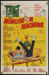 9p427 HONEYMOON MACHINE 1sh 1961 young Steve McQueen has a way to cheat the casino!