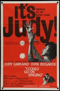 9p441 I COULD GO ON SINGING 1sh 1963 artwork of Judy Garland performing with Dirk Bogarde!