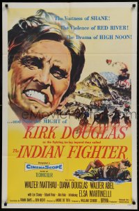 9p455 INDIAN FIGHTER 1sh 1955 the vastness of SHANE! violence of RED RIVER! drama of HIGH NOON!