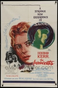 9p458 INNOCENTS 1sh 1962 Deborah Kerr is outstanding in Henry James' English classic horror!