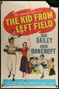 9p483 KID FROM LEFT FIELD 1sh 1953 Dan Dailey, Anne Bancroft, baseball kid argues with umpire!