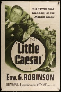 9p511 LITTLE CAESAR 1sh R1954 Edward G. Robinson as the power-mad monarch of the murder mobs!
