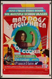9p524 MAD DOGS & ENGLISHMEN 1sh 1971 Joe Cocker, rock 'n' roll, cool poster design!