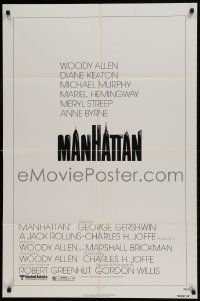 9p537 MANHATTAN 1sh 1979 Woody Allen & Diane Keaton, New York City title design by Burt Kleeger!
