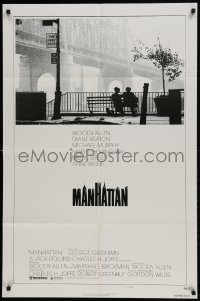 9p538 MANHATTAN style B 1sh 1979 Woody Allen & Diane Keaton in New York City by bridge!