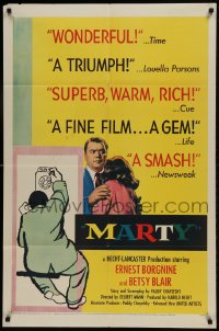 9p547 MARTY 1sh 1955 directed by Delbert Mann, Ernest Borgnine, written by Paddy Chayefsky!