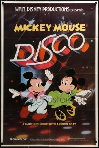 9p561 MICKEY MOUSE DISCO 1sh 1980 Disney cartoon, great art of dancing Mickey Mouse and Minnie!