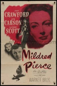 9p565 MILDRED PIERCE 1sh 1945 Joan Crawford is the woman most men want, but shouldn't have!