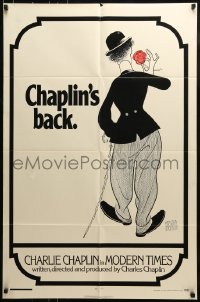 9p572 MODERN TIMES 1sh R1972 completely different art of Charlie Chaplin by Al Hirschfeld!