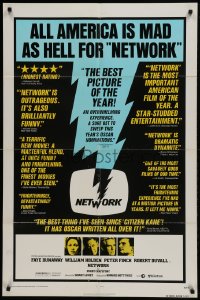 9p599 NETWORK reviews 1sh 1976 written by Paddy Cheyefsky, William Holden, Sidney Lumet classic!