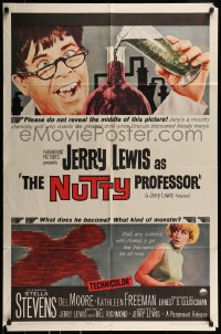 9p615 NUTTY PROFESSOR 1sh 1963 wacky scientist Jerry Lewis, sexy Stella Stevens!
