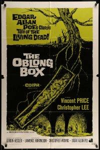9p616 OBLONG BOX int'l 1sh 1969 Edgar Allan Poe's tale of living dead, cool horror art!