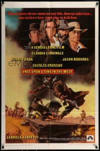 9p627 ONCE UPON A TIME IN THE WEST 1sh 1969 Sergio Leone, Cardinale, Fonda, Bronson, Robards!