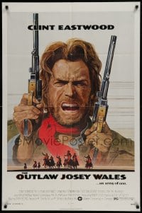9p639 OUTLAW JOSEY WALES NSS style 1sh 1976 Clint Eastwood is an army of one, Roy Anderson art!