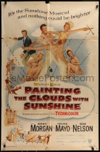 9p642 PAINTING THE CLOUDS WITH SUNSHINE 1sh 1951 Dennis Morgan, sexy Virginia Mayo, Gene Nelson