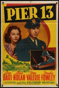 9p669 PIER 13 1sh 1940 directed by Eugene Forde, pretty Lynn Bari & Lloyd Nolan!