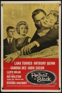 9p683 PORTRAIT IN BLACK 1sh 1960 Lana Turner, Anthony Quinn, Sandra Dee, John Saxon