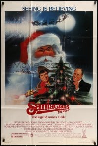 9p761 SANTA CLAUS THE MOVIE 1sh 1985 artwork of Dudley Moore with Santa Claus & John Lithgow!