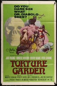 9p918 TORTURE GARDEN 1sh 1967 written by Psycho Robert Bloch do you dare see what Dr. Diabolo sees?