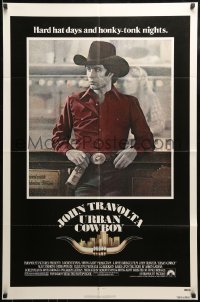 9p939 URBAN COWBOY 1sh 1980 great image of John Travolta in cowboy hat with Lone Star beer!