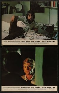 9r867 ALL THE PRESIDENT'S MEN 2 color 11x14 stills 1976 Dustin Hoffman as Carl Bernstein, Robards!