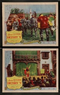 9r912 HENRY V 2 LCs R1950 Laurence Olivier & Renee Asherson, William Shakespeare!