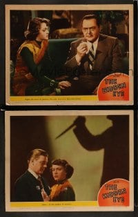9r916 HIDDEN EYE 2 LCs 1945 Edward Arnold + Paul Langton & Frances Rafferty in the shadow of murder!
