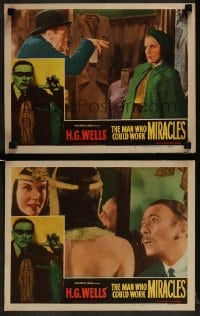 9r938 MAN WHO COULD WORK MIRACLES 2 LCs R1947 H.G. Wells, a modern Aladdin who made women do things!