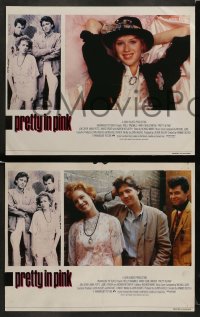 9r324 PRETTY IN PINK 8 English LCs 1986 great images of Molly Ringwald, Andrew McCarthy & Jon Cryer!