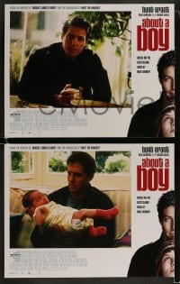 9r026 ABOUT A BOY 8 LCs 2002 Hugh Grant, Toni Collette, growing up has nothing to do with age!