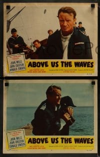 9r606 ABOVE US THE WAVES 5 LCs 1956 John Mills & English WWII sailors in ship sunk by submarine!