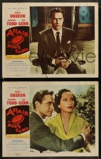 9r033 AFFAIR IN MONTE CARLO 8 LCs 1953 great images of sexy Merle Oberon, Richard Todd!