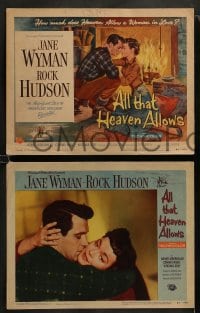 9r038 ALL THAT HEAVEN ALLOWS 8 LCs 1955 Rock Hudson & Jane Wyman, directed by Douglas Sirk!