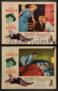9r610 BEHAVE YOURSELF 5 LCs 1951 Farley Granger carrying winking Shelley Winters, Vargas border art
