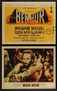 9r058 BEN-HUR 8 LCs 1960 Charlton Heston, William Wyler classic epic, chariot race, Smith tc art!