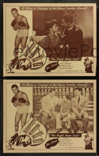 9r559 FIGHT NEVER ENDS 6 LCs 1949 border art of boxer Joe Louis, young Ruby Dee shown!