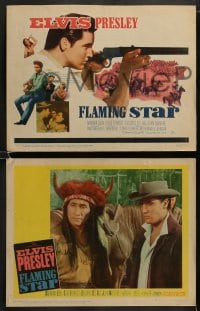 9r139 FLAMING STAR 8 LCs 1960 cowboy Elvis Presley, Barbara Eden, Dolores Del Rio, John McIntire!