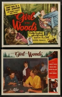 9r157 GIRL IN THE WOODS 8 LCs 1958 Forrest Tucker, Maggie Hayes, w/ TC action art of fighting men!