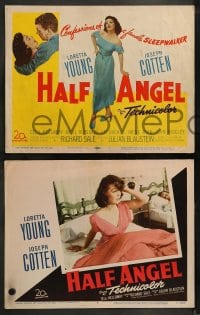 9r173 HALF ANGEL 8 LCs 1951 Loretta Young, Joseph Cotten, confessions of a female sleepwalker!