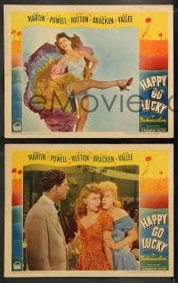 9r700 HAPPY GO LUCKY 4 LCs 1943 Eddie Bracken & sexy Betty Hutton in tropical Trinidad!