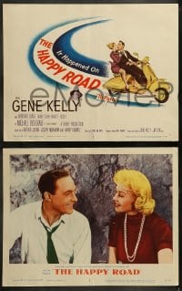 9r177 HAPPY ROAD 8 LCs 1957 Gene Kelly directs & stars w/pretty Barbara Laage!