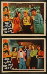 9r702 HERE COME THE CO-EDS 4 LCs 1945 football player Lou Costello, coach Bud Abbott & Peggy Ryan!