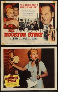 9r201 HOUSTON STORY 8 LCs 1955 Gene Barry, Barbara Hale & Edward Arnold, oil drilling in Texas!