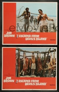 9r207 I ESCAPED FROM DEVIL'S ISLAND 8 LCs 1973 Jim Brown, Christopher George, Richard Ely!