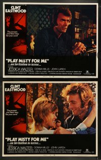 9r314 PLAY MISTY FOR ME 8 LCs 1971 classic Clint Eastwood, Jessica Walter, an invitation to terror!